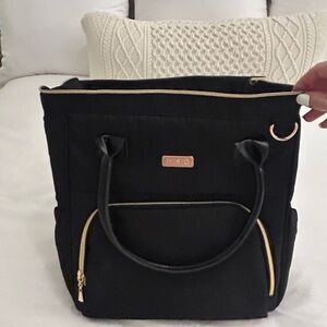 Women’s Insulated Trendy Lunch Bag Work Women Large Black Bag Hold Hardware